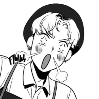 😳 b2f43669 ПЫЩ 动漫, 漫画, 表情, 蒸汽, 沮丧, 汗 telegram sticker