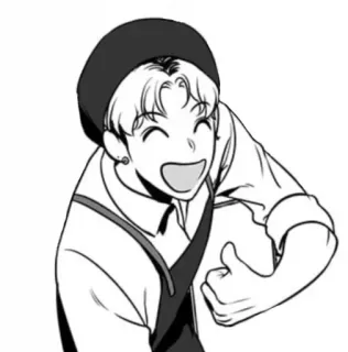 😀 dab47c28 卡通, 微笑, 快乐, 男孩, 动漫, 绘画 telegram sticker