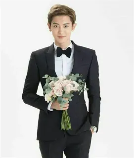 🌹 578dc73d Mann, Smoking, Festliche Kleidung, Brautstrauß, Hochzeit, Bräutigam telegram sticker