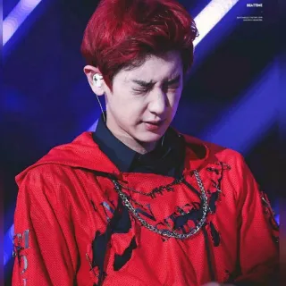😪 06d42898 Chanyeol kpop, певец, айдол, чханёль, exo, рыжие волосы, корейский telegram sticker