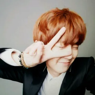 ✌ 4a50a09c мир, жест, человек, костюм, улыбка, счастье telegram sticker