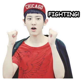 💪 8386227f FIGHTING! persona, motivación, ánimo, lucha, aliento, kpop, chicago telegram sticker