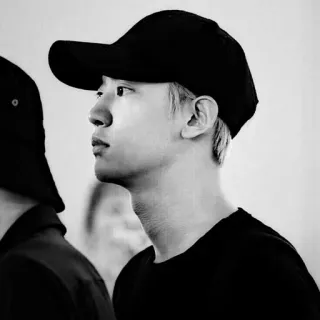 〰 ca332b15 orang, pria, potret, topi, profil, korea telegram sticker