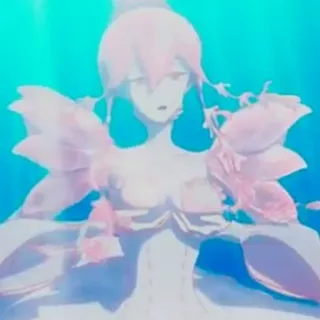 😁 bfa8d9ac anime, character, pink hair, woman, digital art whatsapp sticker