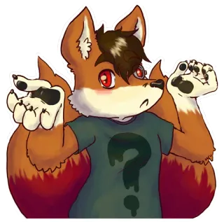 💫 6318d78e 퍼리, 수인, 여우, 캐릭터, 물음표, 일러스트 telegram sticker