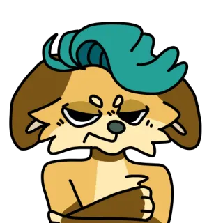 😡 375f4df7 สุนัข, การ์ตูน, มีขน, สีหน้า, ทัศนคติ telegram sticker