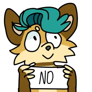 👎 99c14b93 NO ไม่, การปฏิเสธ, การ์ตูน, ตัวละคร, สัตว์ telegram sticker