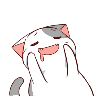 🤤 9378cc3d 猫, 動物, よだれ, 面白い, 可愛い, 眠い telegram sticker