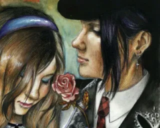 🌹 c624a5ea カップル, バラ, アート, イラスト, 愛, ロマンス telegram sticker