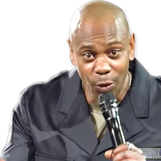 😳 f4ee1090 Dave Chappelle comico, stand-up, performer, microfono, ritratto telegram sticker