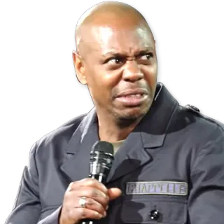 😁 f8886dfe Dave Chappelle CHAPELLE comico, attore, commedia, performance, microfono, Dave Chappelle telegram sticker