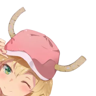 😍 6b5c7ca1 аниме, блондинка, мультфильм, шляпа, милый telegram sticker