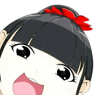 😍 8536a7a1 Аниме, Девочка, Мультфильм, Счастливый, Улыбается, Милый telegram sticker