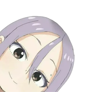 😍 b0768db6 аниме, девушка, фиолетовые волосы, милая, подглядывает telegram sticker