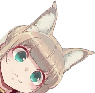 😍 d8ab9368 Аниме, Кот, Лиса, Девушка, Милый, Уши, Кемономими telegram sticker