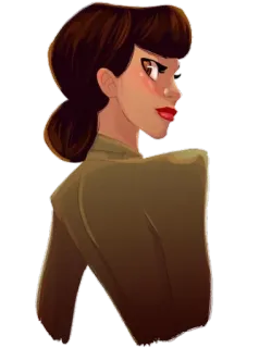 😒 10bfb998 mujer, dibujos animados, personaje, ilustración telegram sticker