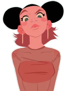 🧐 143ee4b5 dibujo animado, mujer, ilustración, pegatina, personaje, obra de arte telegram sticker