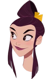 😏 3de2b63a dibujos animados, mujer, retrato, pelo, cara, belleza telegram sticker