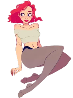 🚶‍♀ 453443a9 mujer, dibujos animados, personaje, sentada, ilustración, chica telegram sticker