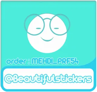 🆔 73bf6003 order : MEHDI_PRF54
@Beautifulstickers pegatina, gafas, cara, usuario, pedido telegram sticker