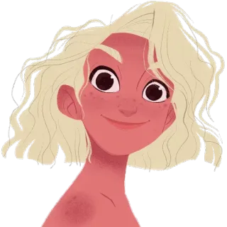 🙂 7ca9f575 Dibujo animado, Retrato, Chica, Ilustración, Personaje telegram sticker