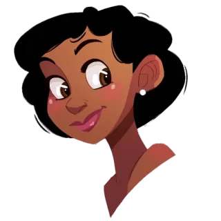 😕 9854f665 Dibujo animado, Mujer, Retrato, Pegatina, Ilustración telegram sticker