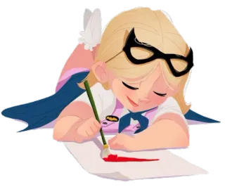 🙇‍♂ 98a46446 chica, pintura, superhéroe, arte, rubia, máscara, capa, dibujo telegram sticker