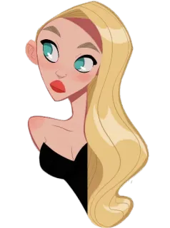 🙄 bd4cb9e5 mujer rubia, dibujos animados, mujer, retrato, ilustración, chica telegram sticker