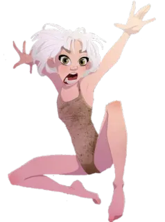 🧟‍♀ da05d397 chica, baile, pose, pelo blanco, leotardo, animación telegram sticker