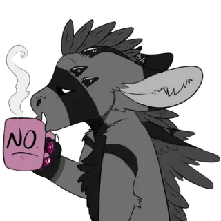 😒 fbd16e48 NO. 동물, 커피, 머그컵, 아니오 telegram sticker