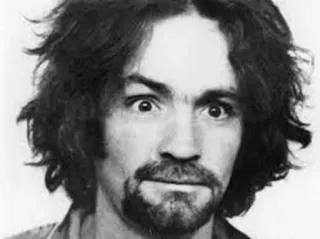 😐 b0688114 Charles Manson Charles Manson, capo setta, crimine, ritratto, bianco e nero telegram sticker