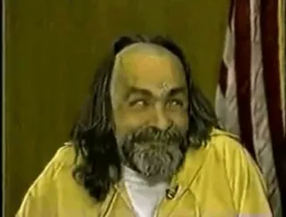 😐 b7c0a32e Charles Manson crimine, criminale, capo setta, omicidio telegram sticker