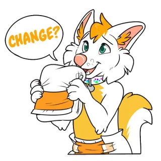 🚼 5c70388f CHANGE? เฟอร์รี่, มานุษยวิทยา, สุนัข, การ์ตูน, น่ารัก, ผ้าอ้อม, คำถาม telegram sticker