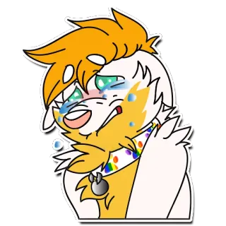 😢 73f351a3 ร้องไห้, เศร้า, น้ำตา, การ์ตูน, อารมณ์, สุนัข, สัตว์, รุ้ง telegram sticker