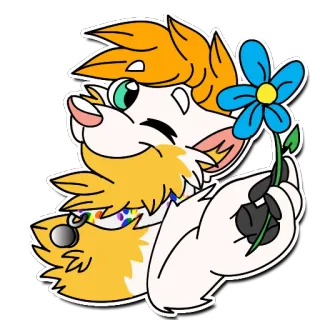 😉 bfe15961 เฟอร์รี่, มานุษยรูป, สุนัข, ดอกไม้, รุ้ง, การ์ตูน telegram sticker