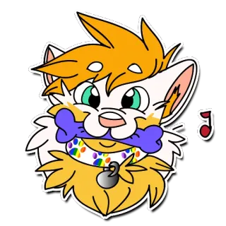 😄 fb40777e แมว, ขน, กระดูก, ปลอกคอ, รุ้ง, สติกเกอร์ telegram sticker