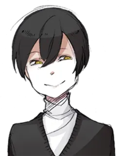 😊 ca97b25b Аниме, Манга, Портрет, Улыбка, Черные волосы telegram sticker