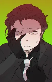 🫁 fcd33e8a мужчина, костюм, тревожный, официальная одежда, перчатки telegram sticker