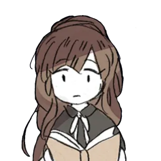 📖 1db03dd4 女孩, 阅读, 书, 棕色头发, 可爱, 女性 telegram sticker