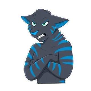 😡 bbbe382e Furry, Antropomorfik, Binatang, Kucing, Marah, Kartun, Karakter telegram sticker