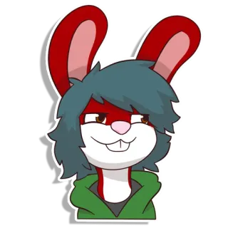 😏 20c7b19a coniglio, animale, cartone animato, peloso whatsapp sticker