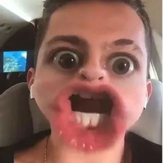 ✨ 085c8bdf divertido, filtro facial, boca grande, tonto, expresión, absurdo telegram sticker