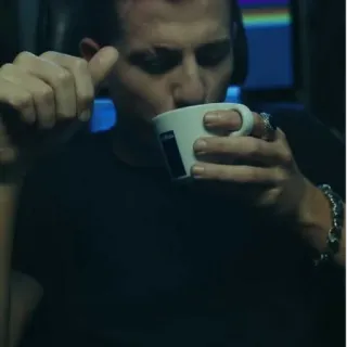 ✨ 34a09ebd hombre, café, taza, retrato telegram sticker