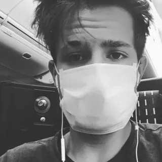 ✨ 77bcb680 mascarilla, pandemia, cubrebocas, blanco y negro, hombre telegram sticker