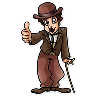 👍 299d93aa Charlie Chaplin ชาลี แชปลิน, หนังเงียบ, นักแสดง, ตลก, วินเทจ, คลาสสิก, ผู้ชาย telegram sticker