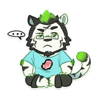 😑 562027fa Furry, Tier, Anthropomorph, Cartoon, Aufkleber, Süß, Illustration telegram sticker