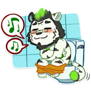 ☺️ 6bff6ea7 Toilette, Tier, Cartoon, Humor, Badezimmer, Fell telegram sticker