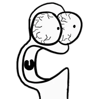 😱 af094a9b Cartoon, Gek, Ogen, Grappig, Personage, Uitdrukking telegram sticker