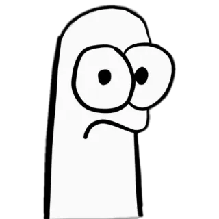 😳 bdb62ccf cartoon, personage, wit, ogen, uitdrukking telegram sticker