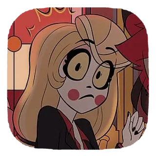 ❤ 535c95e2 Charlie Magne Hazbin Hotel cartone animato, personaggio, animazione, demone, hotel, bionda whatsapp sticker